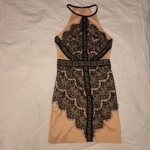 black laced bebe dress